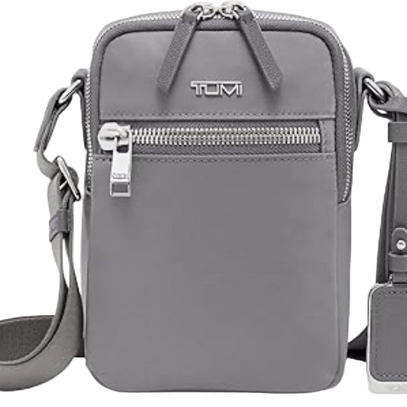 TUMI Persia Silver Crossbody Bag - Picture 1 of 9